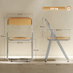 Lot 4 Chaises Pliantes Aldermoor Design Moderne Acrylique Acier Orange Fumé Économise Espace