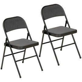 Lot de 2 chaises Timberwick pliantes confort rembourré salon extérieur noir