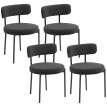 Lot 4 Chaises Corrado Style Néo-Rétro Acier Velours Noir Design Confortable
