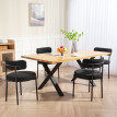 Lot 4 Chaises Corrado Style Néo-Rétro Acier Velours Noir Design Confortable