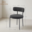 Lot 4 Chaises Corrado Style Néo-Rétro Acier Velours Noir Design Confortable