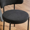 Lot 4 Chaises Corrado Style Néo-Rétro Acier Velours Noir Design Confortable