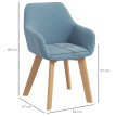 Lot 2 Chaises Pedric Design Scandinave Velours Bleu Bois Salon Bureau