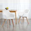 Lot 2 Chaises Altamiro Design Scandinave Velours Crème Bois Salon Bureau