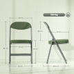 Lot 4 Chaises Pliantes Herminia Velours Côtelé Vert Acier Robuste Confortable