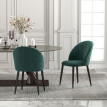 Lot 2 Chaises Encarna Art Déco Velours Vert Pieds Acier Design Confortable