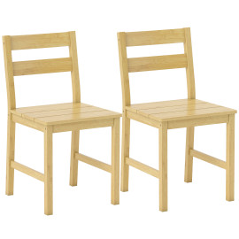 Lot 2 Chaises Juniperton Bambou Naturel Design Élégante Salle à Manger Cuisine