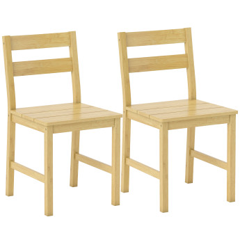 Lot 2 Chaises Juniperton Bambou Naturel Design Élégante Salle à Manger Cuisine