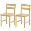 Lot 2 Chaises Juniperton Bambou Naturel Design Élégante Salle à Manger Cuisine