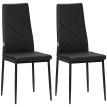 Lot 2 Chaises Salle à Manger Poppo Style Chesterfield Confort Élégante Noir