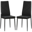 Lot 2 Chaises Salle à Manger Poppo Style Chesterfield Confort Élégante Noir