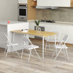 Lot 4 Chaises Pliantes Kerneval Velours Côtelé Acier Blanc Événements Intérieur