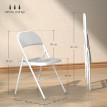 Lot 4 Chaises Pliantes Kerneval Velours Côtelé Acier Blanc Événements Intérieur