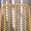 Lot 4 Tabourets Grévecourt Style Colonial Résine Rotin Jaune Noir 66cm