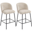 Lot de 2 chaises de bar Orla design ergonomique confort beige haut de gamme