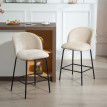 Lot de 2 chaises de bar Orla design ergonomique confort beige haut de gamme