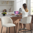 Lot de 2 chaises de bar Orla design ergonomique confort beige haut de gamme