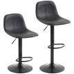 Lot 2 Tabourets Bar Darnaval Réglables 360° Confort Noir Design Moderne