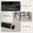 Lot 2 Chaises Bar Eggenthal Design Velours Côtelé Pivotantes 360° Crème