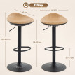 Lot 2 Tabourets Bar Cunigunde Réglables Ergonomiques Effet Bois Chêne Noir 120kg