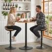 Lot 2 Tabourets Bar Cunigunde Réglables Ergonomiques Effet Bois Chêne Noir 120kg