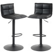 Lot 2 Tabourets Bar Wiesenbach Réglables Pivotants Confort PU Noir Élégant