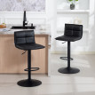 Lot 2 Tabourets Bar Wiesenbach Réglables Pivotants Confort PU Noir Élégant