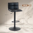 Lot 2 Tabourets Bar Wiesenbach Réglables Pivotants Confort PU Noir Élégant