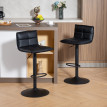 Lot 2 Tabourets Bar Wiesenbach Réglables Pivotants Confort PU Noir Élégant