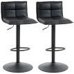 Lot 2 Tabourets Bar Wiesenbach Réglables Pivotants Confort PU Noir Élégant