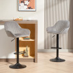 Lot 2 Tabourets Bar Gherardo Design Pivotant Velours Repose-Pieds Noir Gris