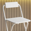 Tabouret de bar Tornaco pliable design repose-pieds blanc 2 pièces