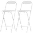 Tabouret de bar Tornaco pliable design repose-pieds blanc 2 pièces