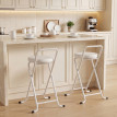 Lot 2 Tabourets Bar Pliables Sinesio Pratique Compact Blanc Sans Montage 120 kg