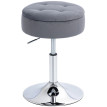 Tabouret Illbach Design Velours Gris Réglable 49-65 cm Rangement Caché