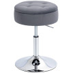 Tabouret Illbach Design Velours Gris Réglable 49-65 cm Rangement Caché