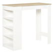 Table de bar Talheim moderne 4 étagères rangement design blanc