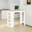 Table de bar Talheim moderne 4 étagères rangement design blanc