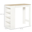 Table de bar Talheim moderne 4 étagères rangement design blanc