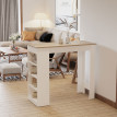Table de bar Talheim moderne 4 étagères rangement design blanc