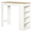 Table de bar Talheim moderne 4 étagères rangement design blanc
