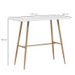 Table de Bar Navaridas Style Scandinave Élégant Acier MDF Blanc Aspect Bois