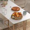 Table de Bar Navaridas Style Scandinave Élégant Acier MDF Blanc Aspect Bois