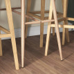 Table de Bar Navaridas Style Scandinave Élégant Acier MDF Blanc Aspect Bois