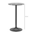 Table de bar Herbeval design contemporain élégant rond noir Ø60x102 cm