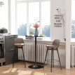 Table de bar Herbeval design contemporain élégant rond noir Ø60x102 cm