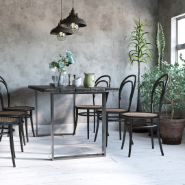 Pieds de Table Tiefenbach Design Industriel Noir Acier 72 cm Hauteur