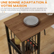Table de bar Mirabello design industriel acier noir aspect bois élégant compact rangement