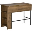 Table de bar Entrambasaguas design industriel extensible 3 étagères noir bois noyer