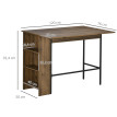 Table de bar Entrambasaguas design industriel extensible 3 étagères noir bois noyer